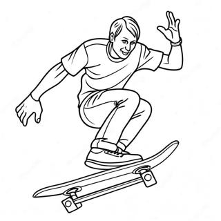 Tony Hawk Utför ett Trick Målarbild | Tony Hawk målarbild