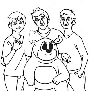 Mr Beast med Vänner Målarbild | Mr Beast målarbild