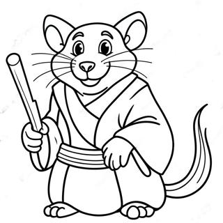 Master Splinter i Aktion Målarbild | Mästare Splinter målarbild