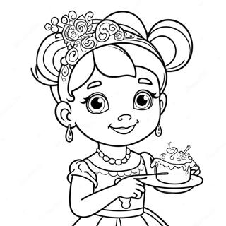Fancy Nancy med Glittriga Tillbehör Målarbild | Fancy Nancy målarbild