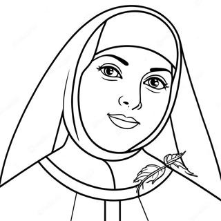 Nunna Färgläggningssida | Nunna målarbild