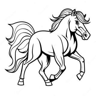 Mustang Häst Färgläggningssida | Mustanghäst målarbild