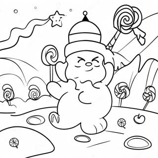 Candyland Äventyr Färgläggningssida | Godisland målarbild