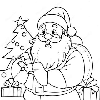 Festlig Preppy Tomte Färgläggningssida | Jul Preppy målarbild