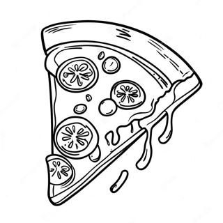 Ostig Pizzabit Färgläggningssida | Pizzatorn målarbild