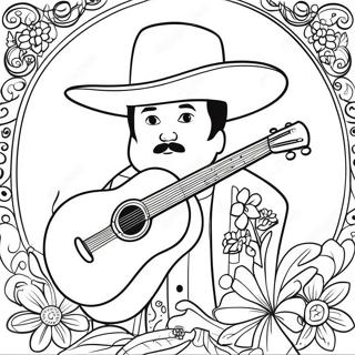 Mariachi Färgläggningssida | Mariachi målarbild