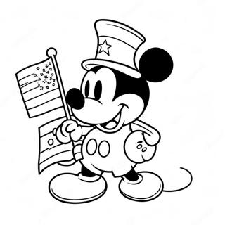 Mickey Mouse i Patriotisk Klädsel Färgläggningssida | Disney 4 juli målarbild