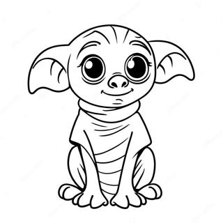 Dobby med Strumpor Färgläggningssida | Dobby målarbild
