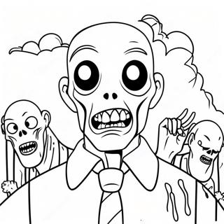 Skrämmande Among Us zombie färgläggningssida | Among Us Zombie målarbild