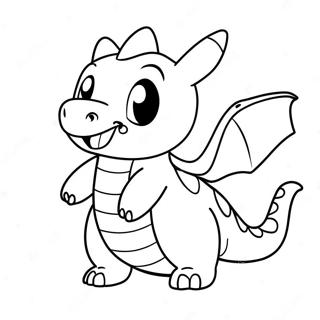 Söt Dragonite som flyger färgläggningssida | Dragonite målarbild