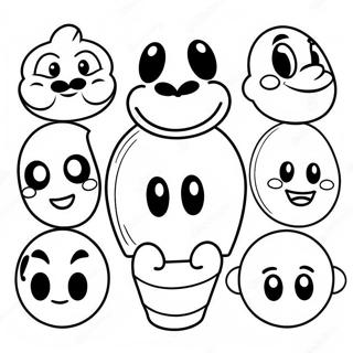 Glada Disney Emoji Karaktärer Målarbok | Disney Emoji målarbild