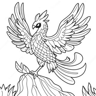 Mythisk Fenix Målarbok | Mythologisk Fenix målarbild