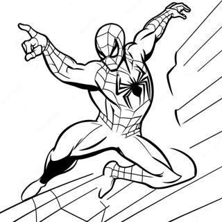 Spiderman 2099 Action Pose Färgläggningssida | Spindelmannen 2099 målarbild