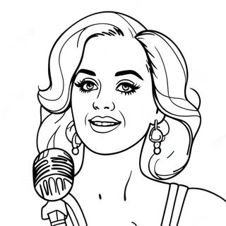 Färgläggningssida med Katy Perry | Katy Perry målarbild