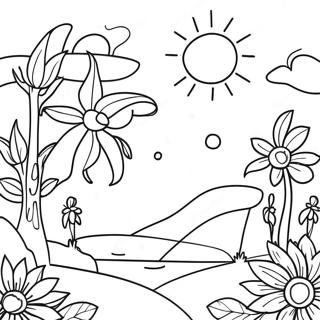 Lysande Midsommarsolståndets Firande Målarbok | Sommarsolstånd målarbild