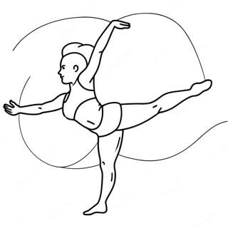 Flexibel Gymnast Utför en Splits Målarbild | Gymnastik målarbild
