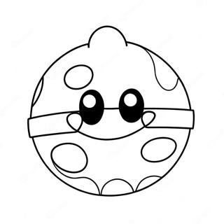 Söt Pokeboll med Glad Ansikte Målarbild | Pokeboll målarbild