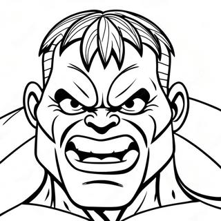 Arg Hulk Ansikte Färgläggningssida | Hulk Ansikte målarbild