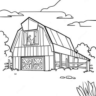 Lantgård Målarbild | Barn målarbild