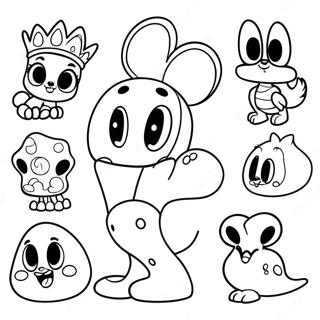 Söta Disney Doorables Karaktärer Målarbild | Disney Doorables målarbild