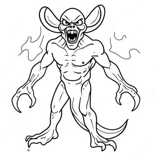 Demonisk Skräckvarelse Målarbild | Demonisk Skräck målarbild