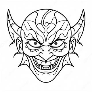 Skrämmande Demonansikte Målarbild | Demonisk Skräck målarbild