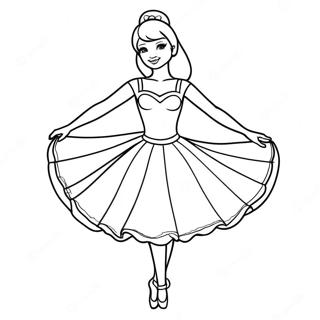 Barbie Ballerina i Graciös Pose Målarbild | Barbie Ballerina målarbild