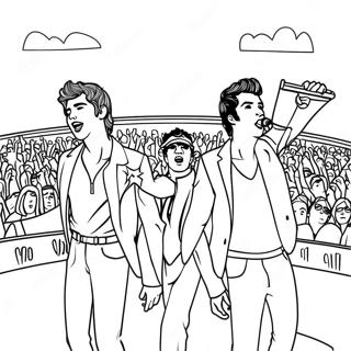 Färgglad Jonas Brothers Konsert Scen Målarbild | Jonas Bröder målarbild