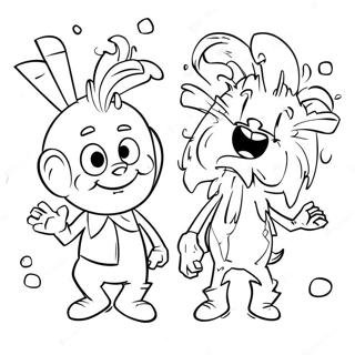 Stinky och Dirty karaktärer färgläggningssida | Stinky och Dirty målarbild