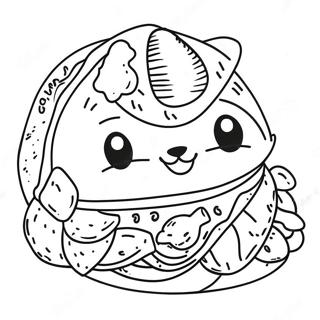 Taco katt färgläggningssida | Taco Katt målarbild