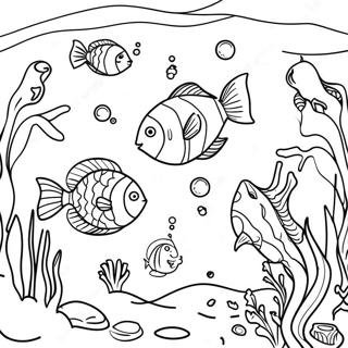 Undervattens Havsscen Målarbild | Undervattenshav målarbild