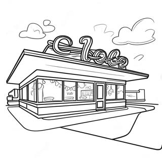 1950-tals Vintage Diner Målarbild | 1950-tals Retro målarbild