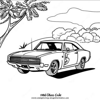 1969 Dodge Charger klassisk muskelbil färgläggningssida | 1969 Dodge Charger målarbild