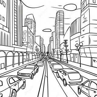 Upptagen Stadsväg Målarbild | Väg målarbild