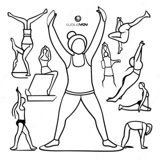 Lululemon Yoga Poses Färgläggningssida | Lululemon målarbild