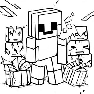 Minecraft Creeper Födelsedagsfest Färgläggningssida | Minecraft Födelsedag målarbild