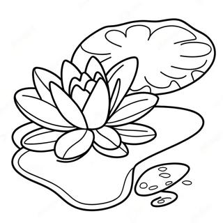 Lily Pad Färgläggningssida | Liljekonvaljblad målarbild