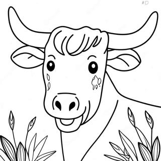 Texas Longhorn färgläggningssida | Texas Longhorn målarbild