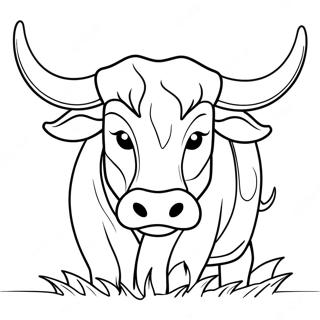 Vild Texas Longhorn-tjur färgläggningssida | Texas Longhorn målarbild