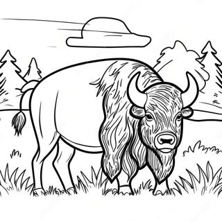 Majestätisk Bison i Yellowstone Målarbild | Yellowstone målarbild