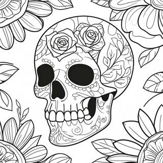 Ros skull att färglägga | Ros Skalle målarbild