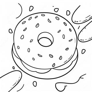Läcker Bagel med Cream Cheese Målarbild | Bagel målarbild