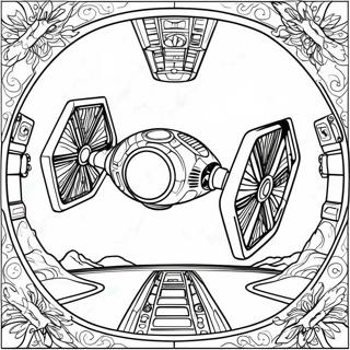 Detaljerad Tie Fighter Rymdstrid Målarbild | Tie Fighter målarbild