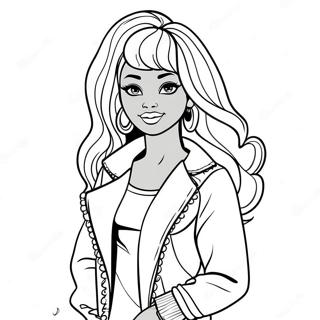 Svart Barbie Fashionista Målarbild | Svart Barbie målarbild