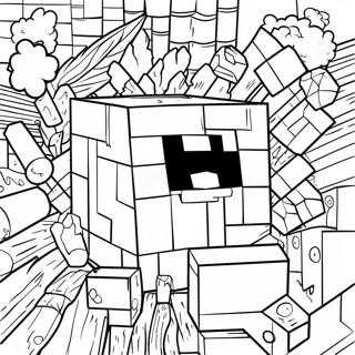 Minecraft TNT Block Färgläggningssida | Minecraft TNT målarbild