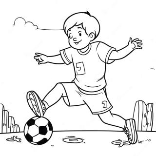 Son spelar fotboll färgläggningssida | Son målarbild
