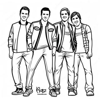 Big Time Rush Färgläggningssida | Big Time Rush målarbild