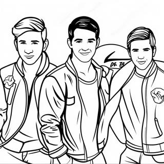 Big Time Rush Bandmedlemmar Färgläggningssida | Big Time Rush målarbild