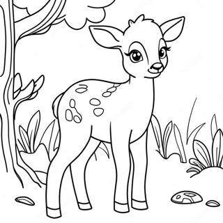 Rådjur Färgläggningssida | Fawn målarbild