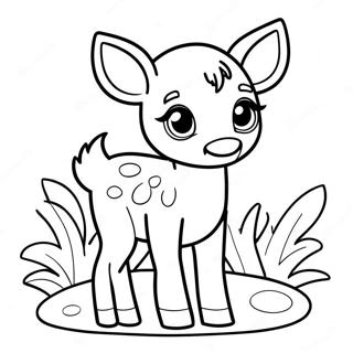 Söt Baby Rådjur Färgläggningssida | Fawn målarbild